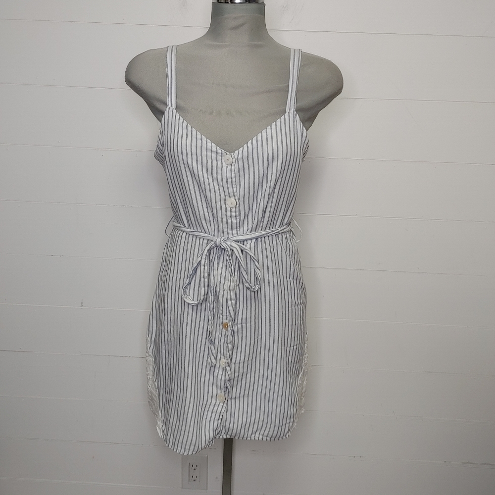 Zara Blue and White Sundress Sleeveless Mini